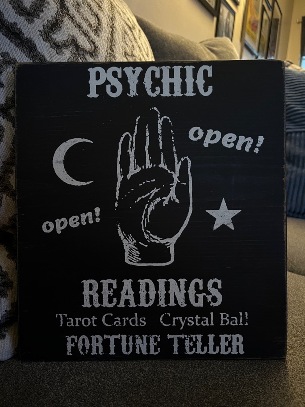 PSYCHIC wooden sign